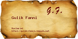 Gulik Fanni névjegykártya